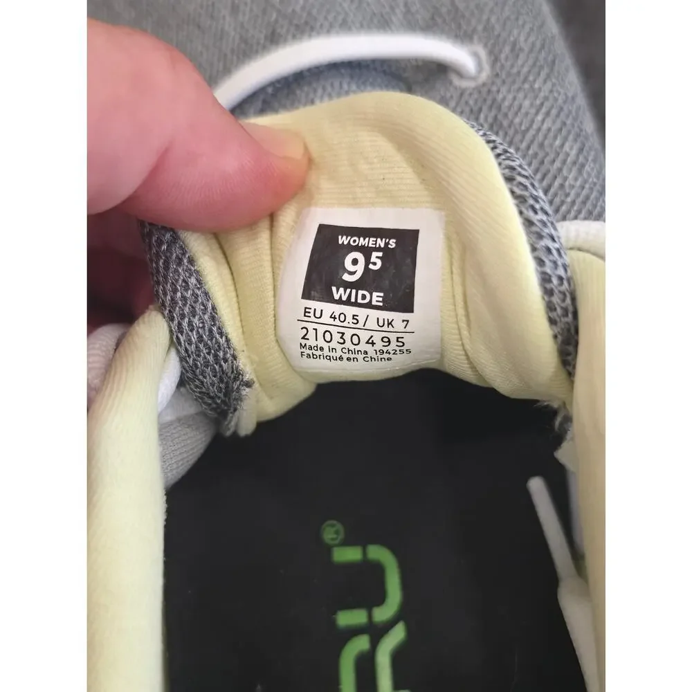 KURU FLEX Via Women’s 9.5 Wide Dove Gray Pale Lime Orthopedic Walking Shoes